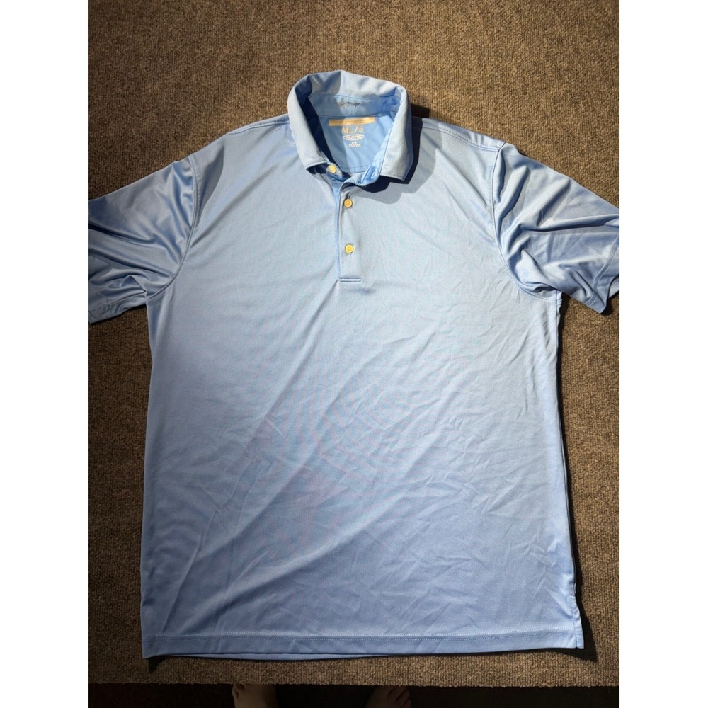 Greg Norman ML75 Play Dry Mens Polo Shirt Light Blue Short Sleeve‎ Golf Large L